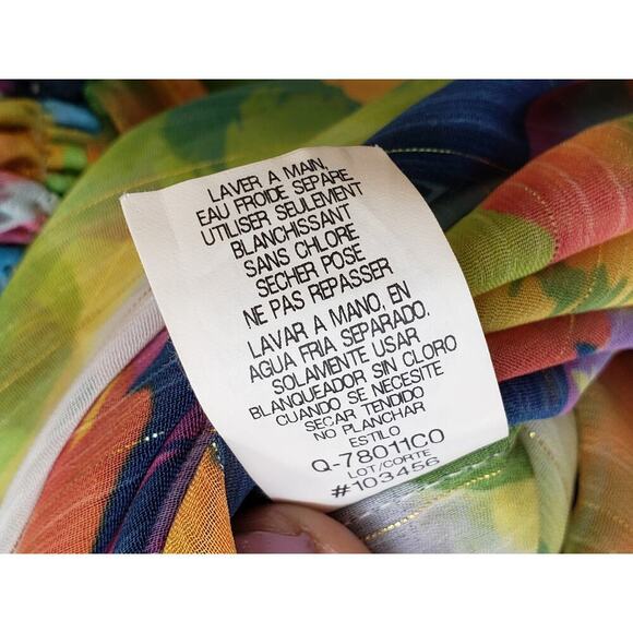 ABS Long Maxi Dress Womens Size Medium Multicolor Pleated Halter Neck Sleeveless - Picture 7 of 14